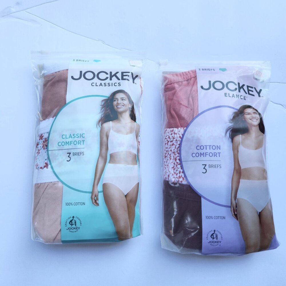 Jockey size 10 full coverage underwear, one 3-pack Elance and one 3-pack Classic